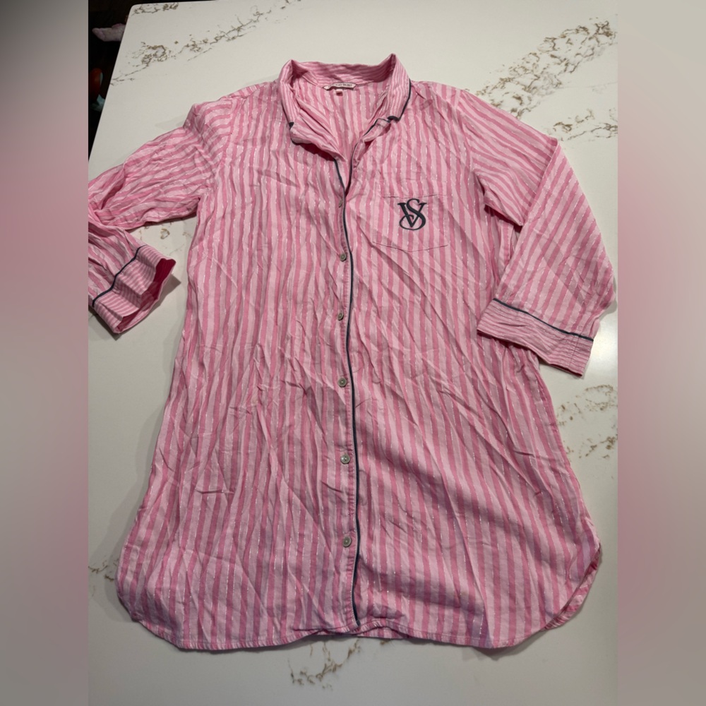 Victoria's Secret Pink Striped Nightgown